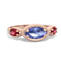 Tanzanite Milgrain Marquise 14K Rose Gold ring R5700