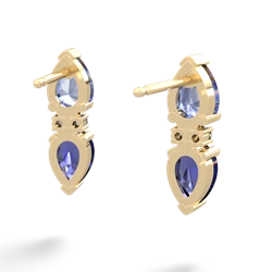 Tanzanite Bowtie Drop 14K Yellow Gold earrings E0865