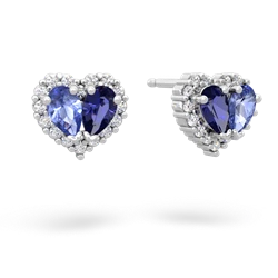 Tanzanite Halo 14K White Gold earrings E7008