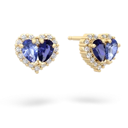 Tanzanite Halo 14K Yellow Gold earrings E7008