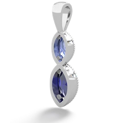 Tanzanite Antique-Style Halo 14K White Gold pendant P5700