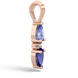 Tanzanite Bowtie Drop 14K Rose Gold pendant P0865