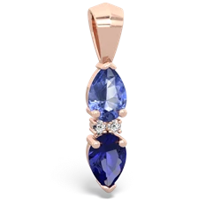 Tanzanite Bowtie Drop 14K Rose Gold pendant P0865