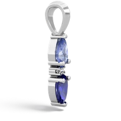 Tanzanite Bowtie Drop 14K White Gold pendant P0865