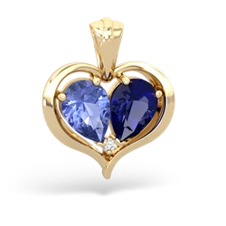 Tanzanite Two Become One 14K Yellow Gold pendant P5330