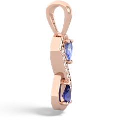 Tanzanite Diamond Infinity 14K Rose Gold pendant P5390