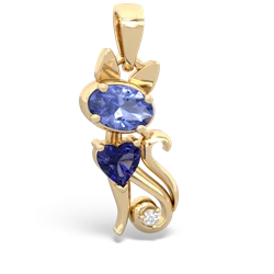 Tanzanite Kitten 14K Yellow Gold pendant P5780