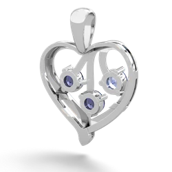 Tanzanite Glowing Heart 14K White Gold pendant P2233