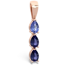 Tanzanite Dew Drops 14K Rose Gold pendant P2251