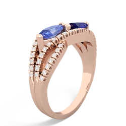 Tanzanite Diamond Rivers 14K Rose Gold ring R3070