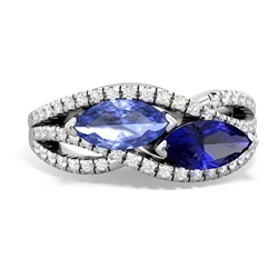 Tanzanite Diamond Rivers 14K White Gold ring R3070