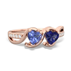 Tanzanite Side By Side 14K Rose Gold ring R3090