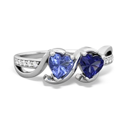 Tanzanite Side By Side 14K White Gold ring R3090