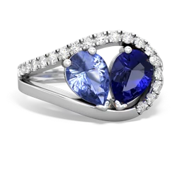 Tanzanite Nestled Heart Keepsake 14K White Gold ring R5650