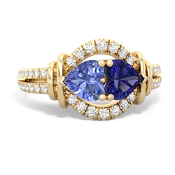 Tanzanite Art-Deco Keepsake 14K Yellow Gold ring R5630