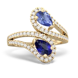 Tanzanite Diamond Dazzler 14K Yellow Gold ring R3000