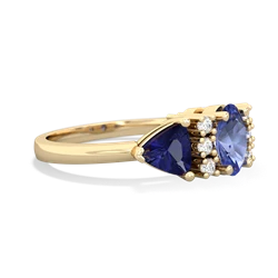 Tanzanite Antique Style Three Stone 14K Yellow Gold ring R2186