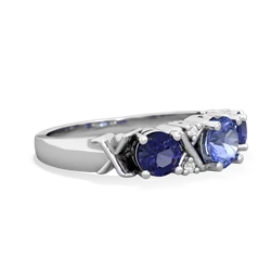 Tanzanite Hugs And Kisses 14K White Gold ring R5016