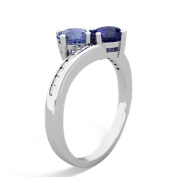 Tanzanite Channel Set Two Stone 14K White Gold ring R5303