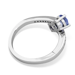 Tanzanite Channel Set Two Stone 14K White Gold ring R5303