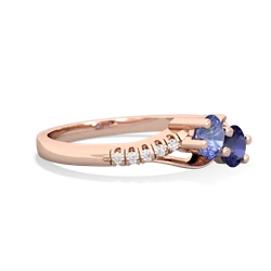 Tanzanite Infinity Pave Two Stone 14K Rose Gold ring R5285