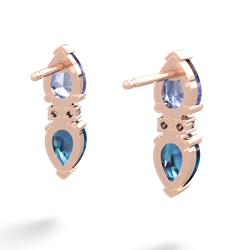 Tanzanite Bowtie Drop 14K Rose Gold earrings E0865