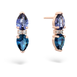 Tanzanite Bowtie Drop 14K Rose Gold earrings E0865