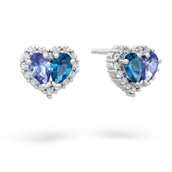 Tanzanite Halo 14K White Gold earrings E7008