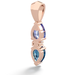 Tanzanite Bowtie Drop 14K Rose Gold pendant P0865