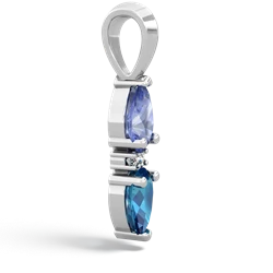 Tanzanite Bowtie Drop 14K White Gold pendant P0865