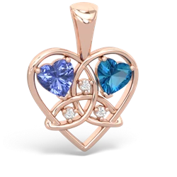 Tanzanite Celtic Trinity Heart 14K Rose Gold pendant P5331