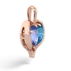 Tanzanite Two Become One 14K Rose Gold pendant P5330