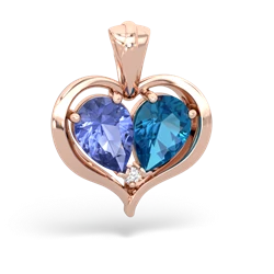 Tanzanite Two Become One 14K Rose Gold pendant P5330