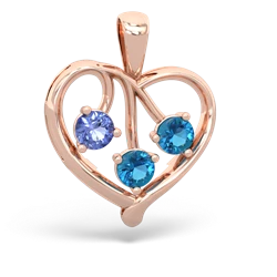 Tanzanite Glowing Heart 14K Rose Gold pendant P2233