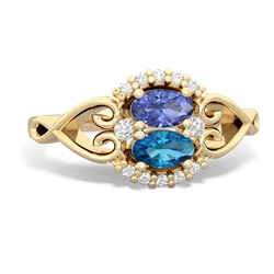 Tanzanite Love Nest 14K Yellow Gold ring R5860