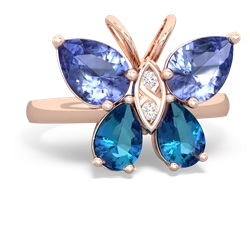 Tanzanite Butterfly 14K Rose Gold ring R2215