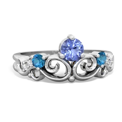 Tanzanite Crown Keepsake 14K White Gold ring R5740