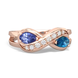 Tanzanite Diamond Infinity 14K Rose Gold ring R5390