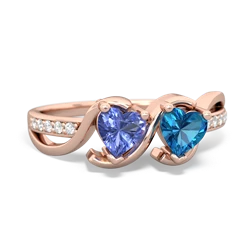 Tanzanite Side By Side 14K Rose Gold ring R3090