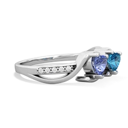 Tanzanite Side By Side 14K White Gold ring R3090