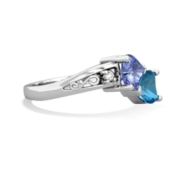 Tanzanite Snuggling Hearts 14K White Gold ring R2178