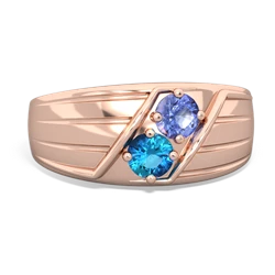 Tanzanite Men's Streamline 14K Rose Gold ring R0460