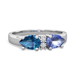 Tanzanite Pear Bowtie 14K White Gold ring R0865