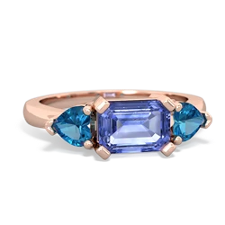 Tanzanite Three Stone 14K Rose Gold ring R5235