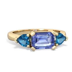 Tanzanite Three Stone 14K Yellow Gold ring R5235