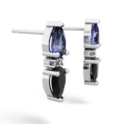 Tanzanite Bowtie Drop 14K White Gold earrings E0865