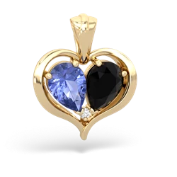 Tanzanite Two Become One 14K Yellow Gold pendant P5330