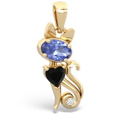 Tanzanite Kitten 14K Yellow Gold pendant P5780