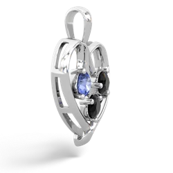 Tanzanite Glowing Heart 14K White Gold pendant P2233