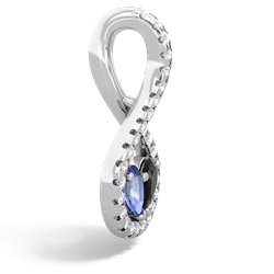 Tanzanite Pave Twist 'One Heart' 14K White Gold pendant P5360